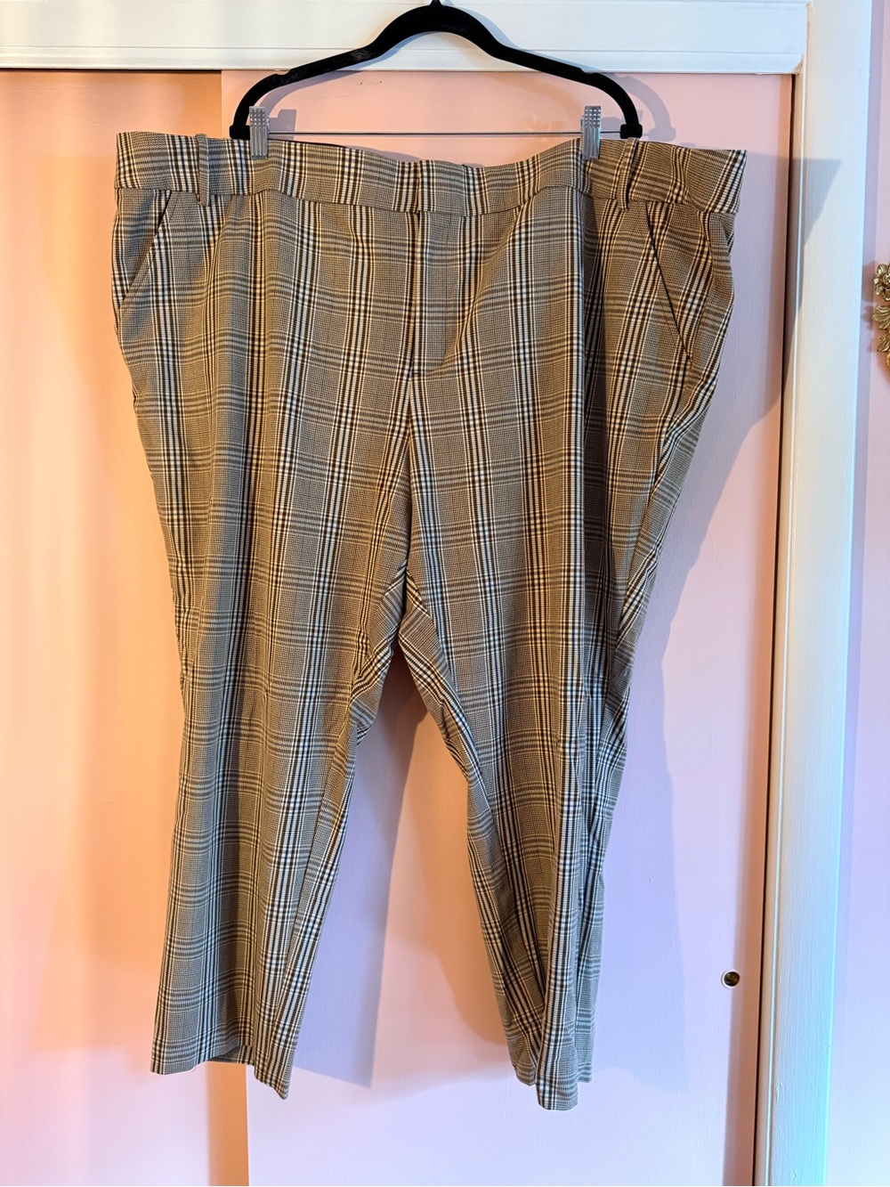 Ava & Viv Mid-Rise Brown Plaid Ankle Length Pants - Size 30